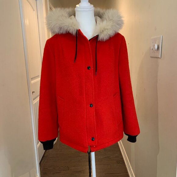 Real leather and fox fur hat, lined, soft grey, new item, Ushanka, Trapper hat - Picture 11 of 16